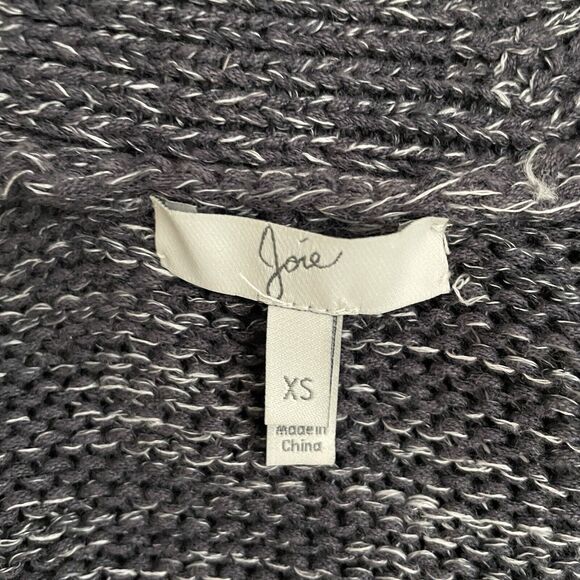 JOIE Gray Space Dye Sona Linen Blend Boho Fringe Open Front Cardigan Size XS S - Picture 4 of 8